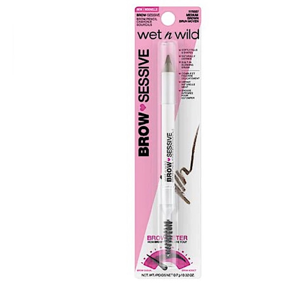 NEW Brow-Sessive Brow Liner Pencil, Medium Brown 0.02 oz w/blending brush